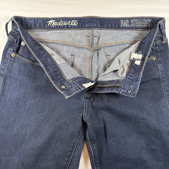 Madewell Rail Straight Jeans Women's 31x34 Dark Wash Stretch Classic - Picture 3 of 16